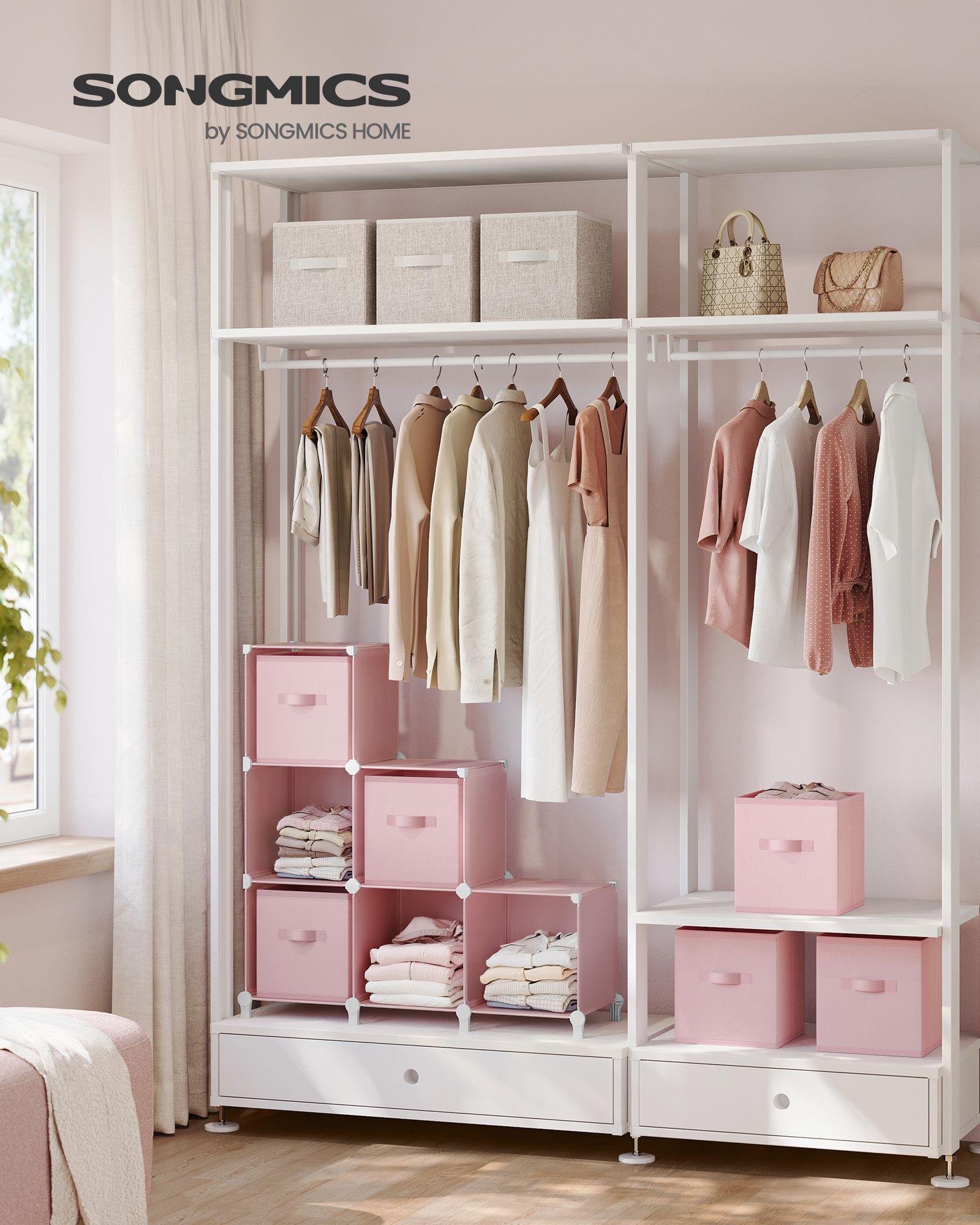 Cube Storage Organizer with 9 Storage Boxes Jelly Pink FredCo
