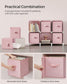 Cube Storage Organizer with 9 Storage Boxes Jelly Pink FredCo