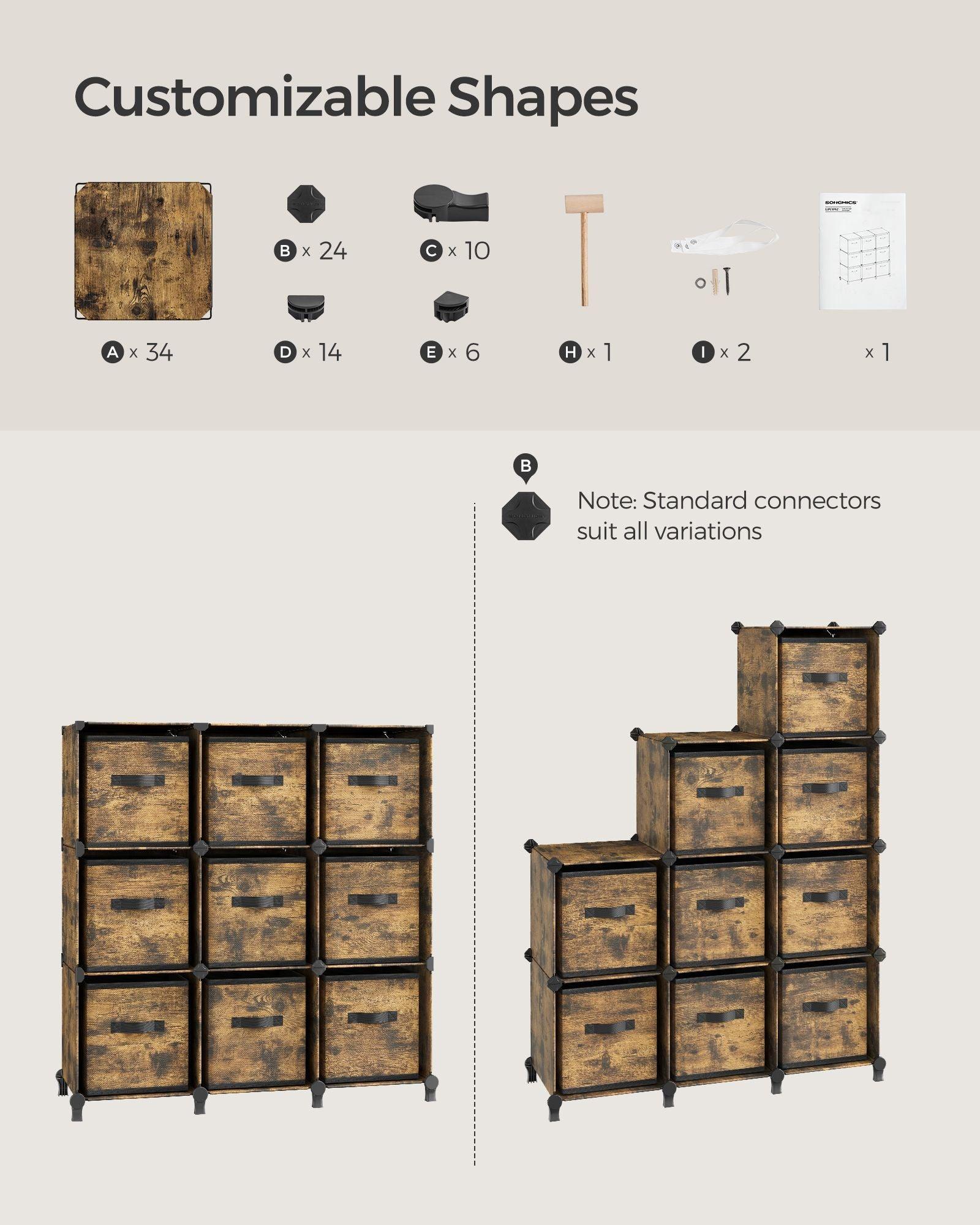 Cube Storage Organizer with Storage Boxes FredCo