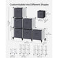 Cube Storage Organizer with Storage Boxes White and Gray FredCo