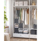 Cube Storage Organizer with Storage Boxes White and Gray FredCo