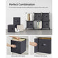 Cube Storage Organizer with Storage Boxes White and Gray FredCo