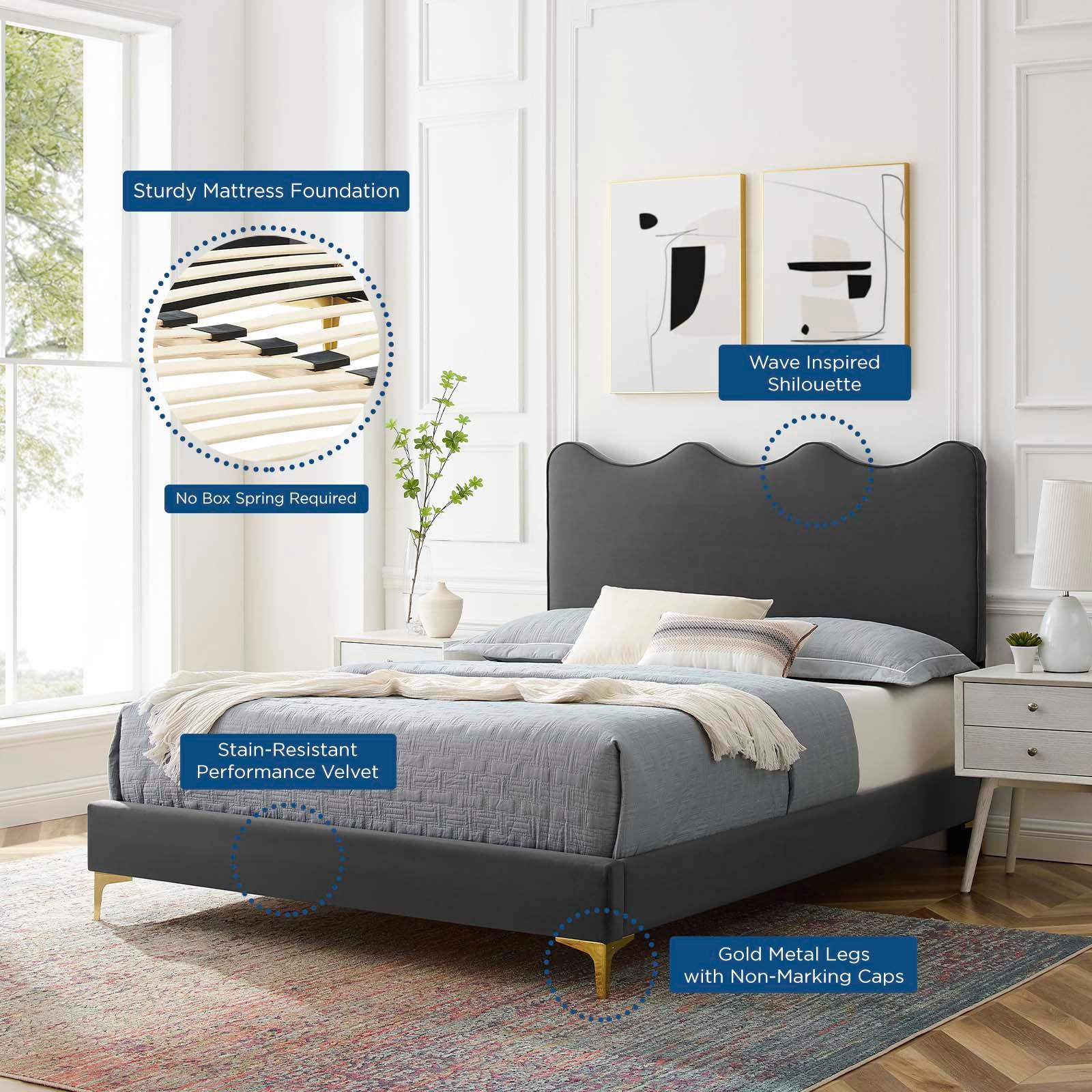 Current Performance Velvet Full Platform Bed, MOD-6730 FredCo