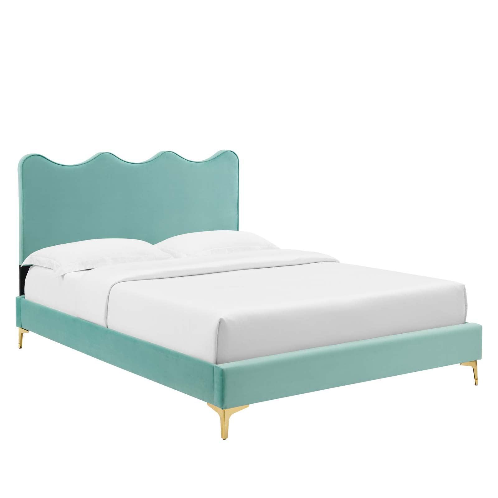 Current Performance Velvet Queen Platform Bed, MOD-6733 FredCo
