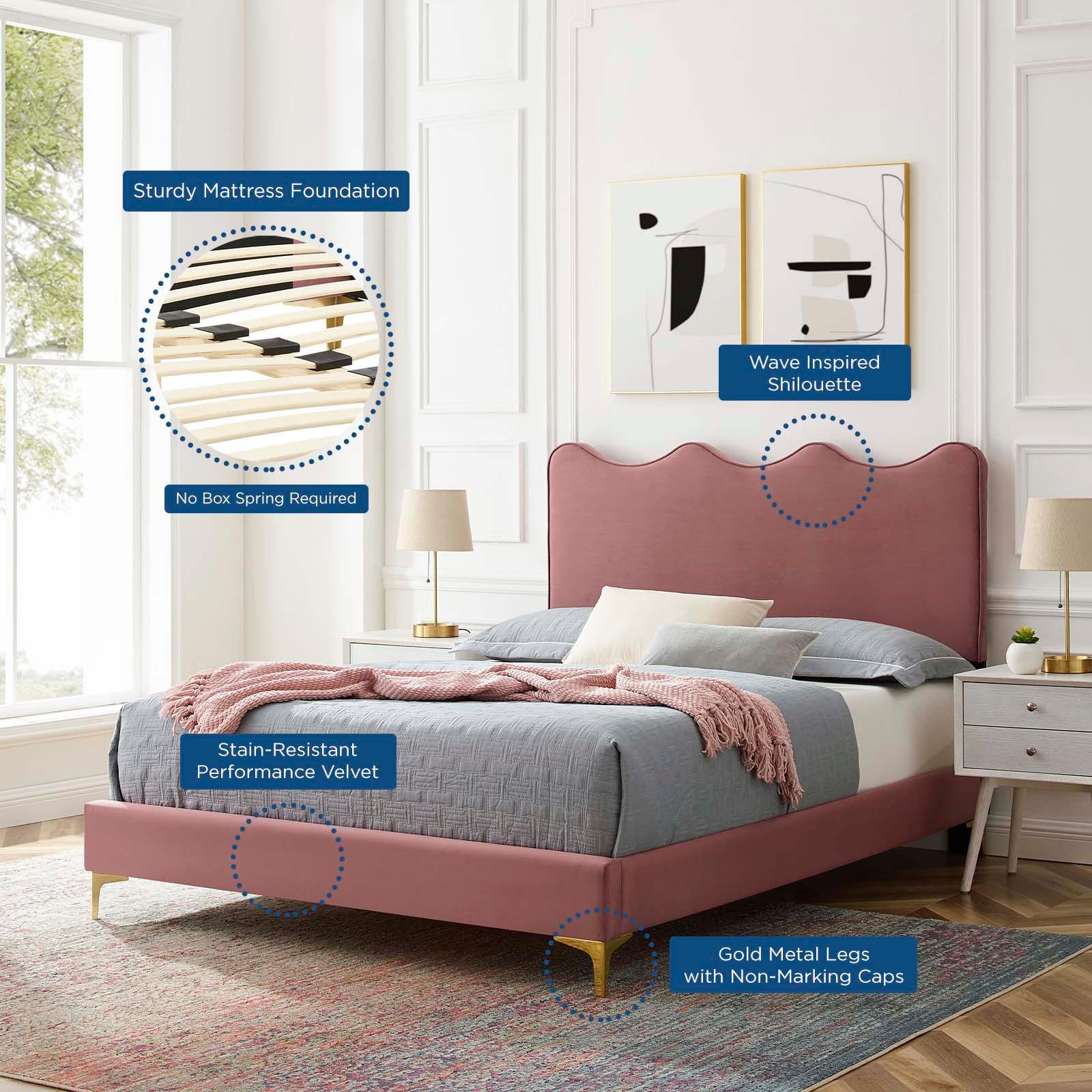 Current Performance Velvet Queen Platform Bed, MOD-6733 FredCo