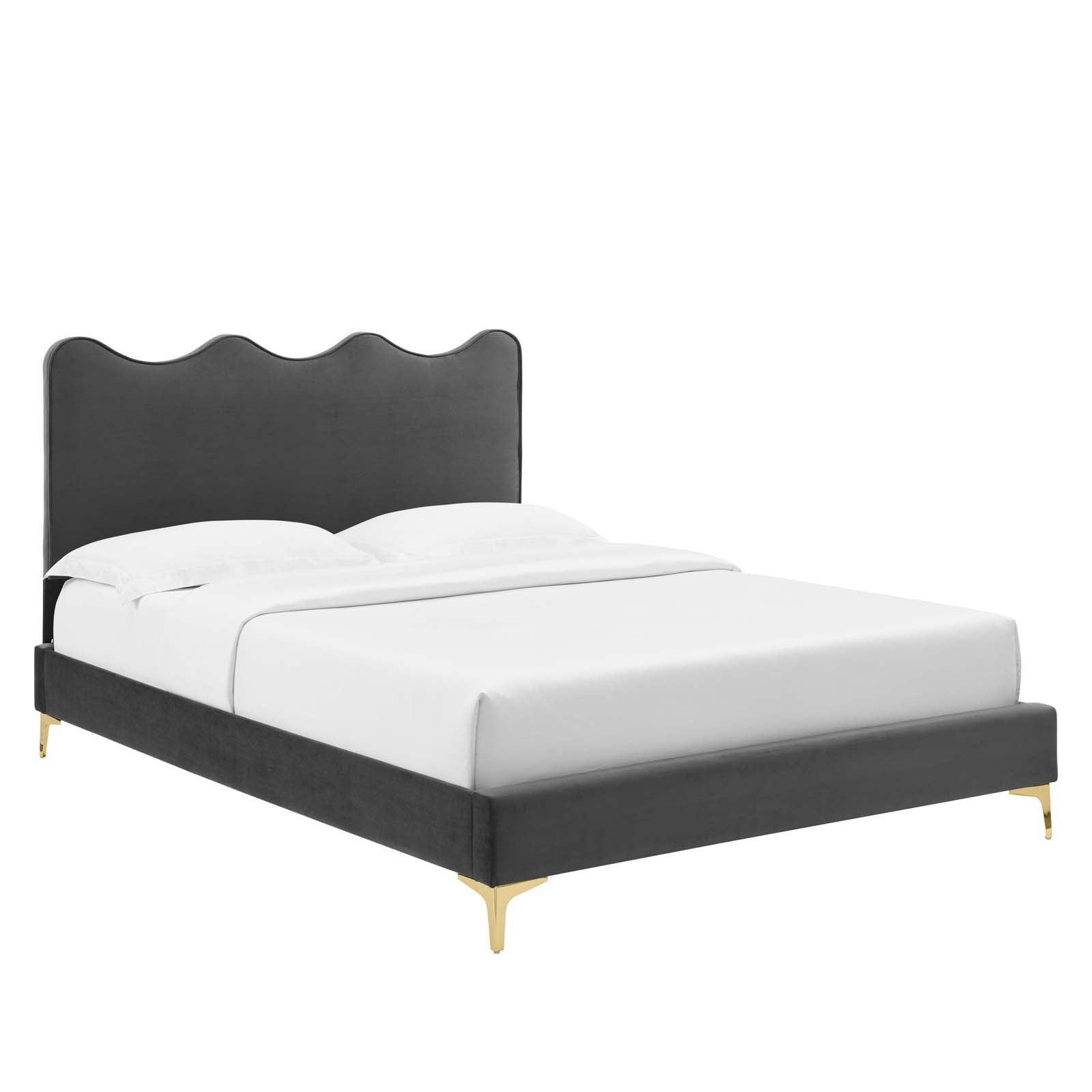 Current Performance Velvet Queen Platform Bed, MOD-6733 FredCo