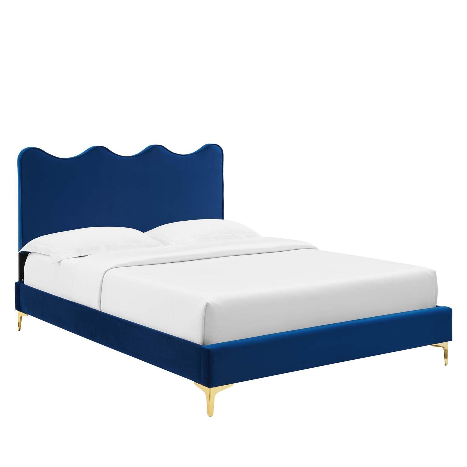 Current Performance Velvet Queen Platform Bed, MOD-6733 FredCo