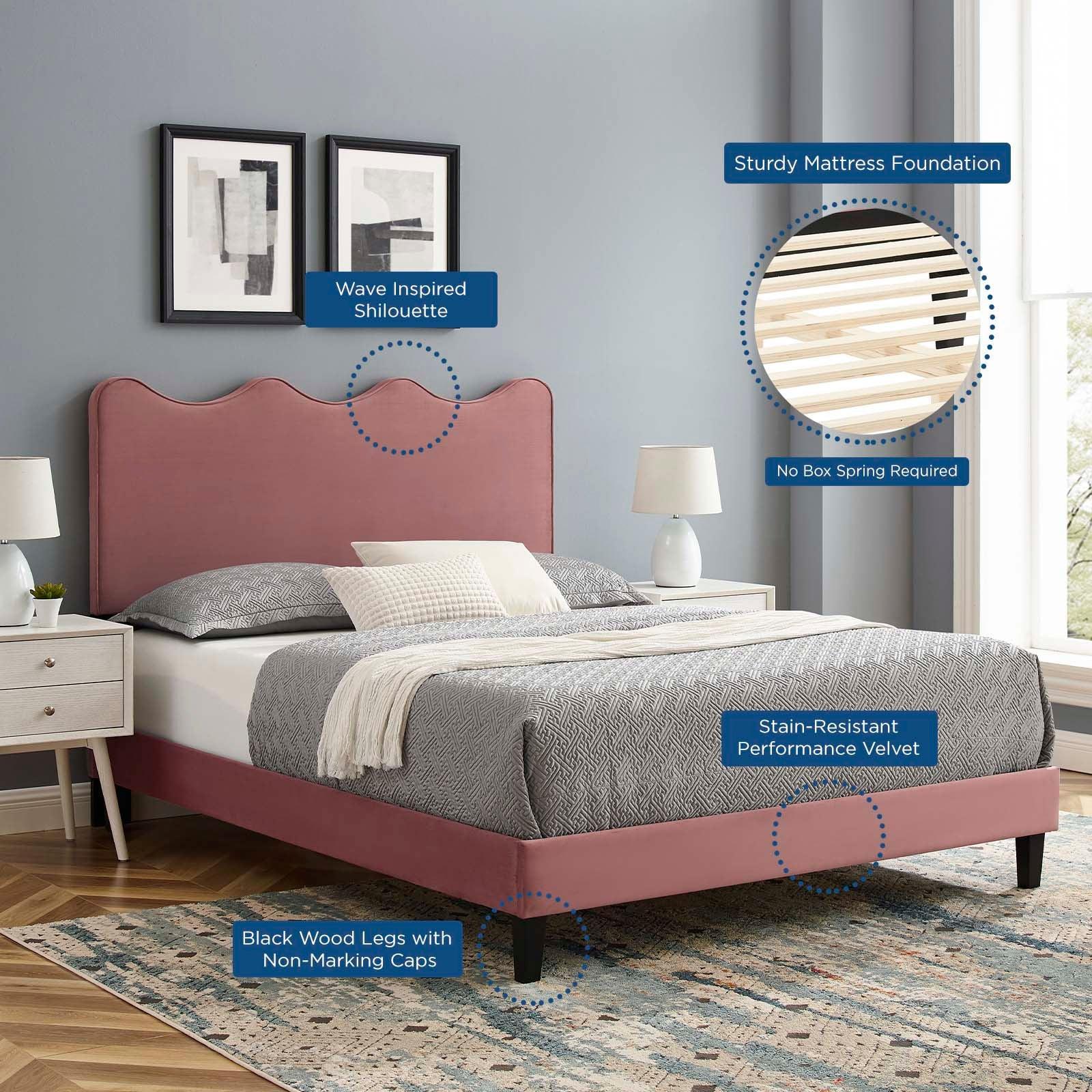 Current Performance Velvet Queen Platform Bed, MOD-6735 FredCo