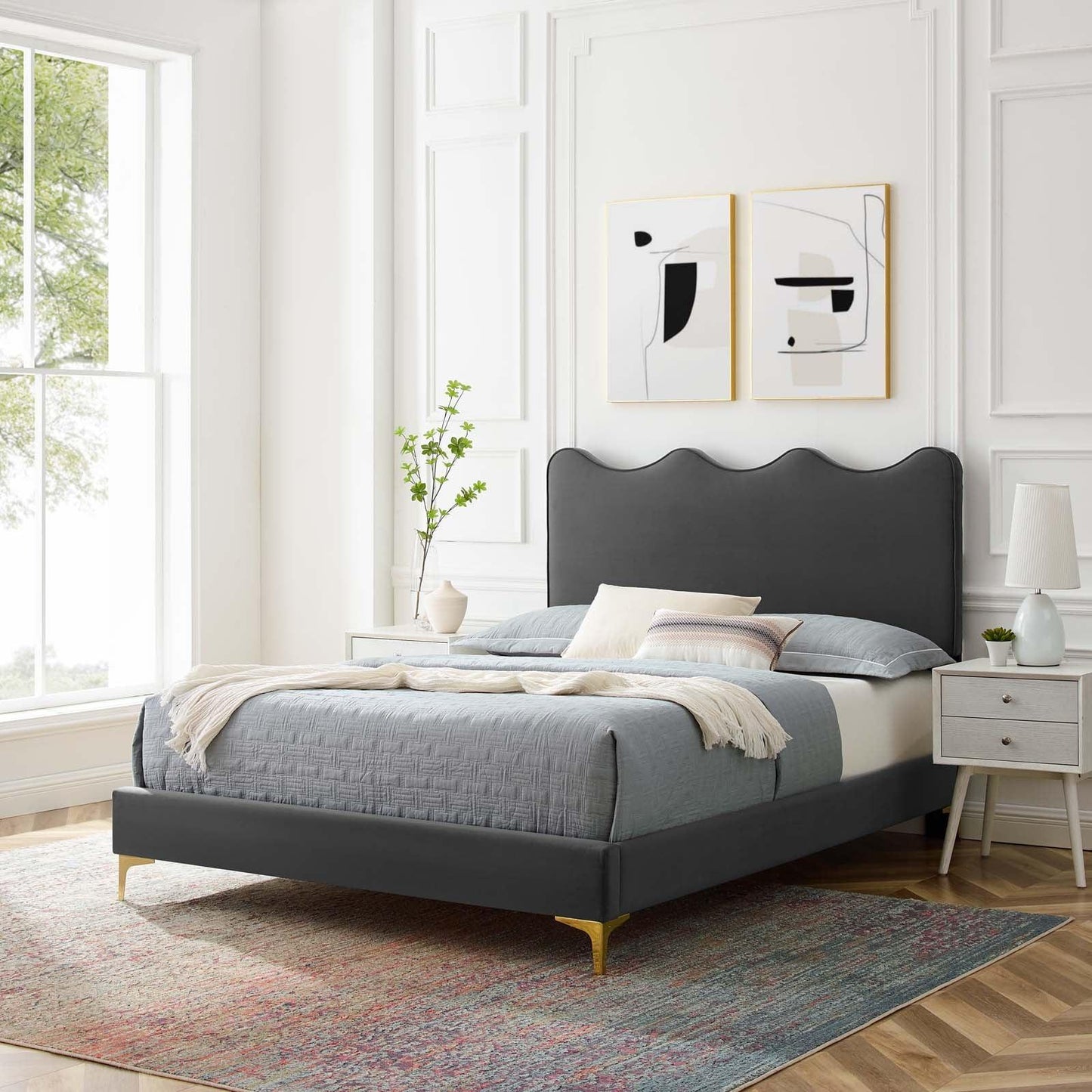 Current Performance Velvet Twin Platform Bed, MOD-6727 FredCo