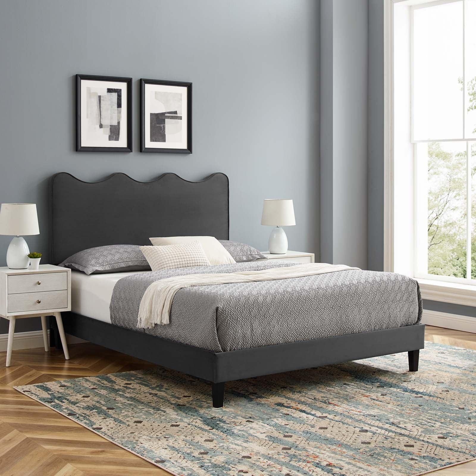 Current Performance Velvet Twin Platform Bed, MOD-6729 FredCo
