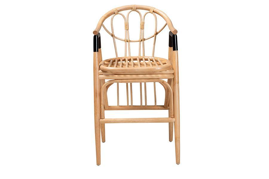 Cyntia Modern Bohemian Natural Brown Rattan Counter Stool FredCo