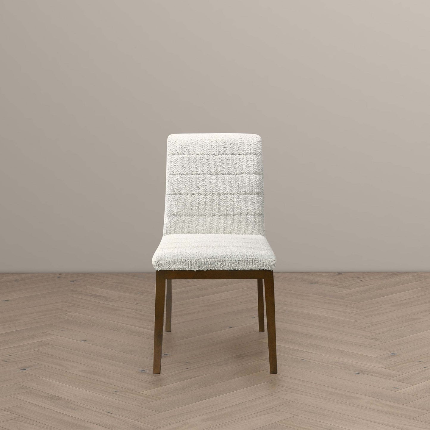 Ines Modern White Boucle Dining Chair (Set of 2) with Solid Wood Base and Foam Padding 35.8'H x 18.9'W x 24'D FredCo