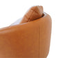 Dylan Modern Cognac Leather Sofa with Composite Leather and Eucalyptus Frame, 85'W FredCo