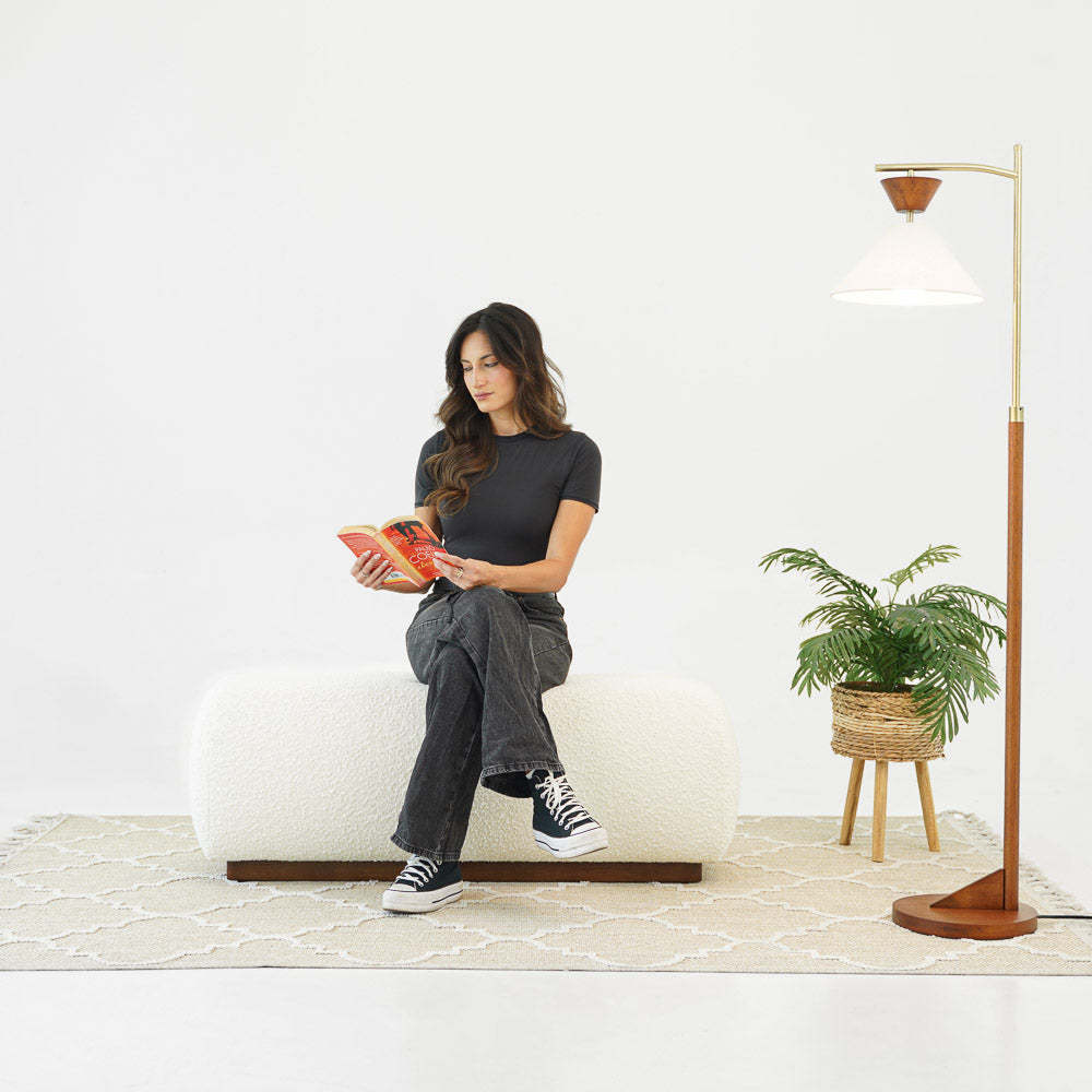 Kelvin Ivory Boucle Bench FredCo