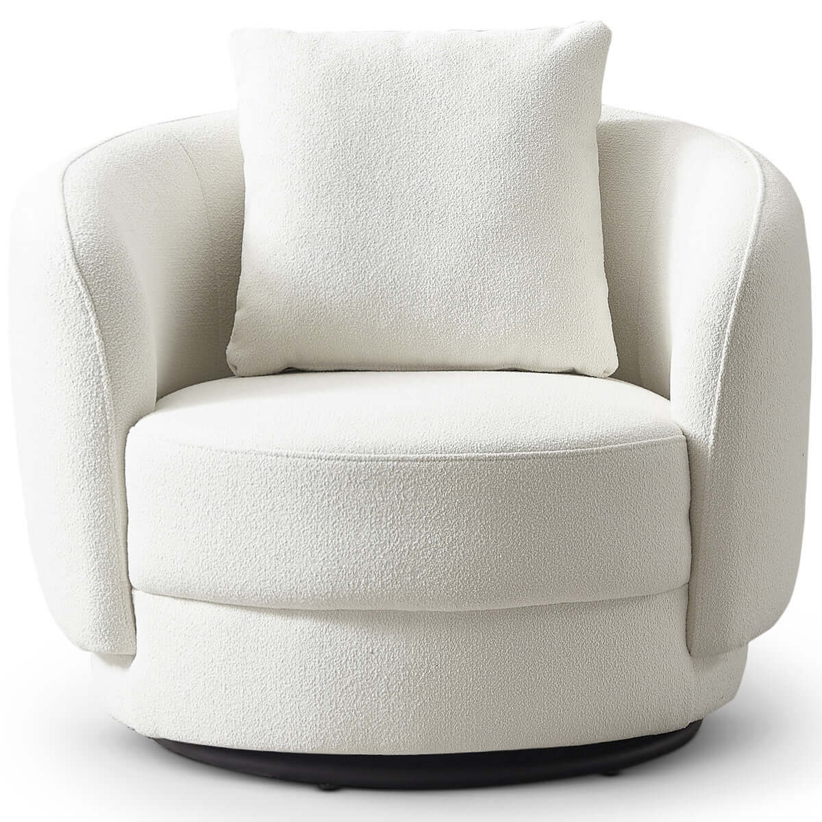 Modern white swivel accent chair with cushion, FredCo International furniture