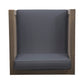 Outdoor Club Chair, Acacia Wood Patio Chair with Fabric Cushion for Backyard, Poolside, Garden or Porch, Grey FredCo