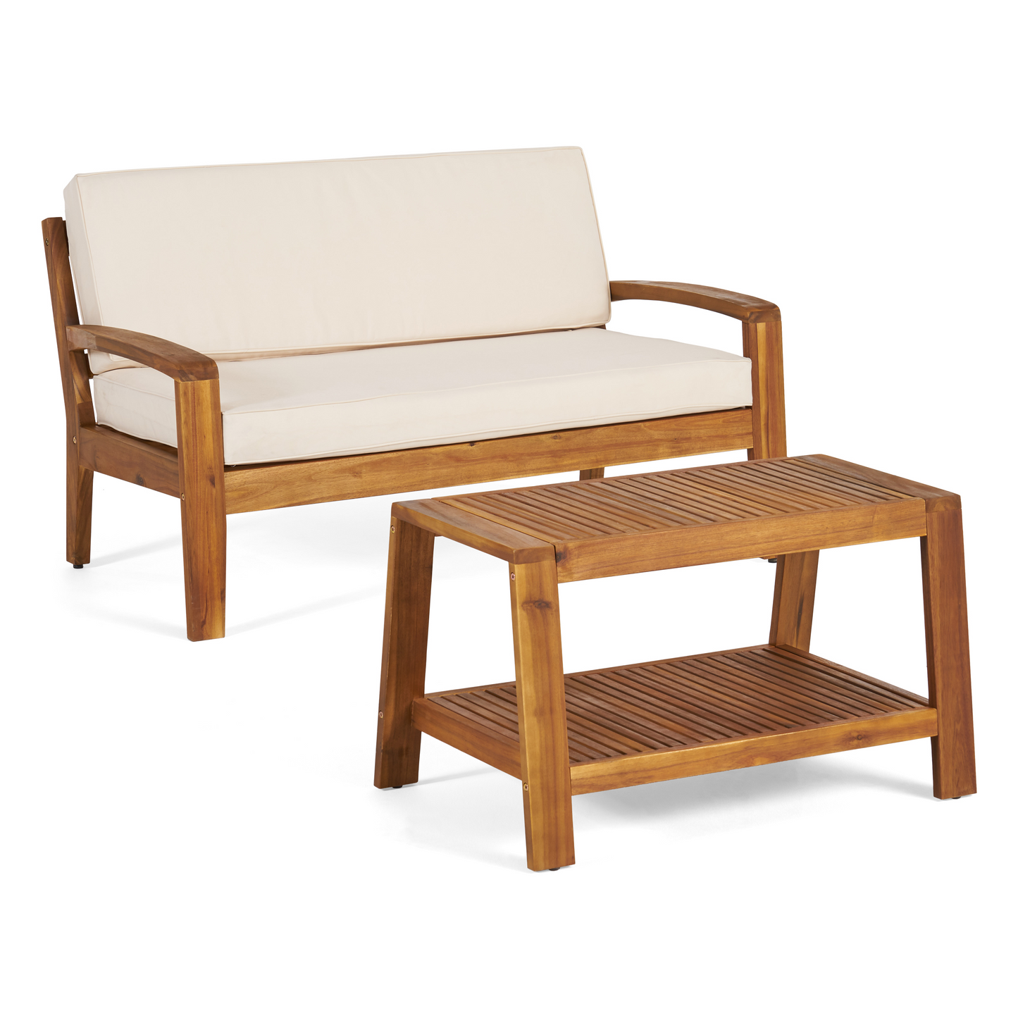 outdoor loveseat and coffee table set