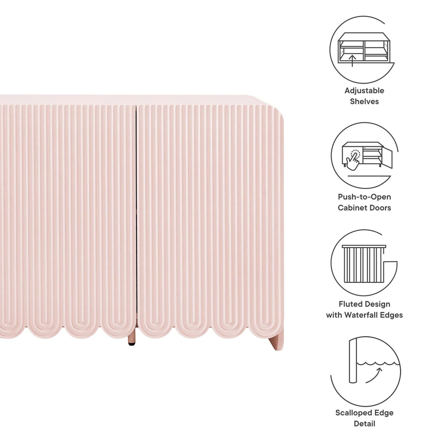 Dahlia Fluted and Scalloped Sideboard Storage Cabinet by Modway EEI-7241 FredCo