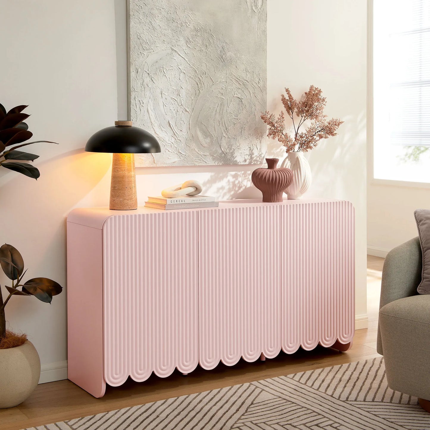 Dahlia Fluted and Scalloped Sideboard Storage Cabinet by Modway EEI-7241 FredCo