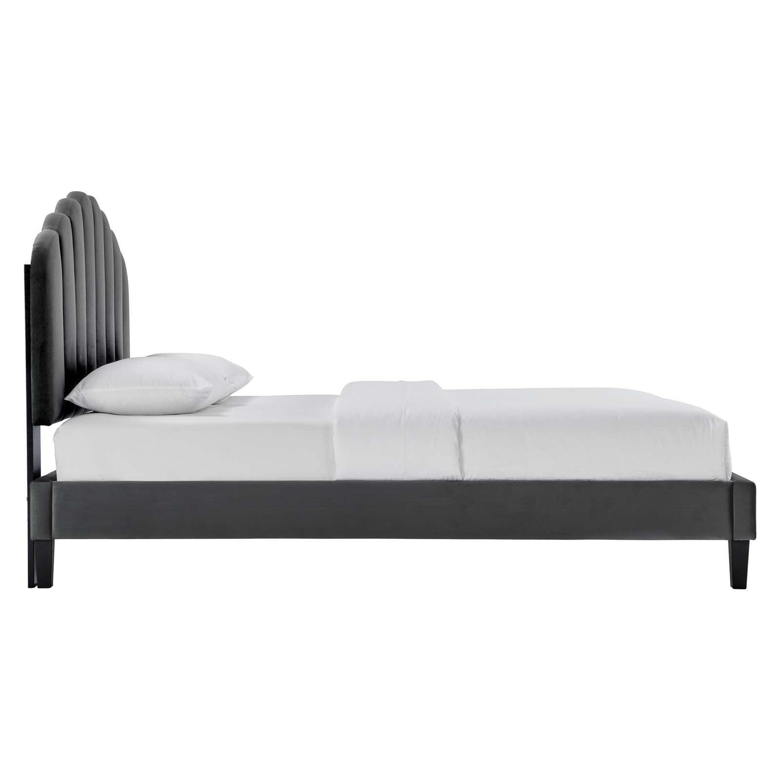 Daisy Performance Velvet Queen Platform Bed, MOD-6287 FredCo