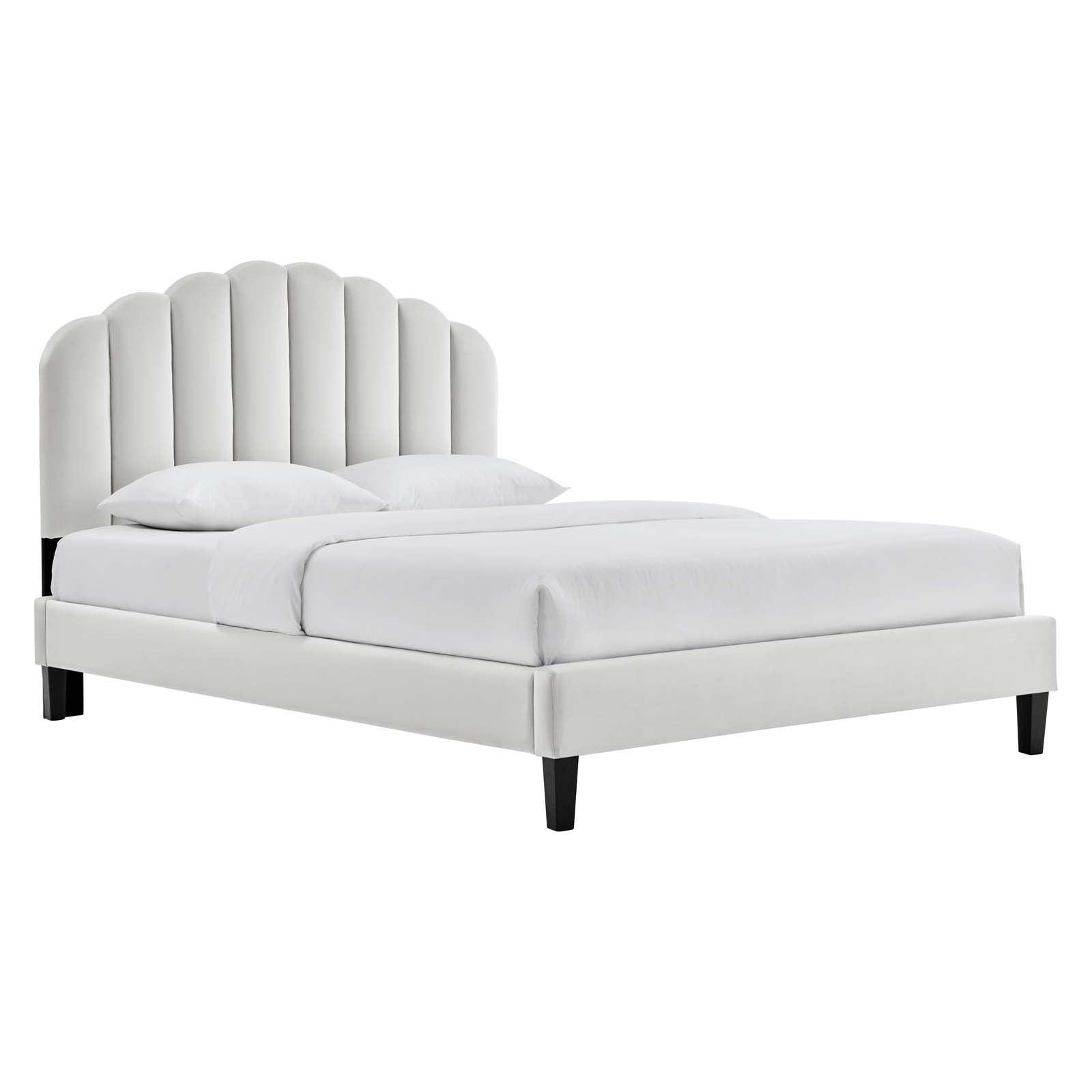 Daisy Performance Velvet Queen Platform Bed, MOD-6287 FredCo
