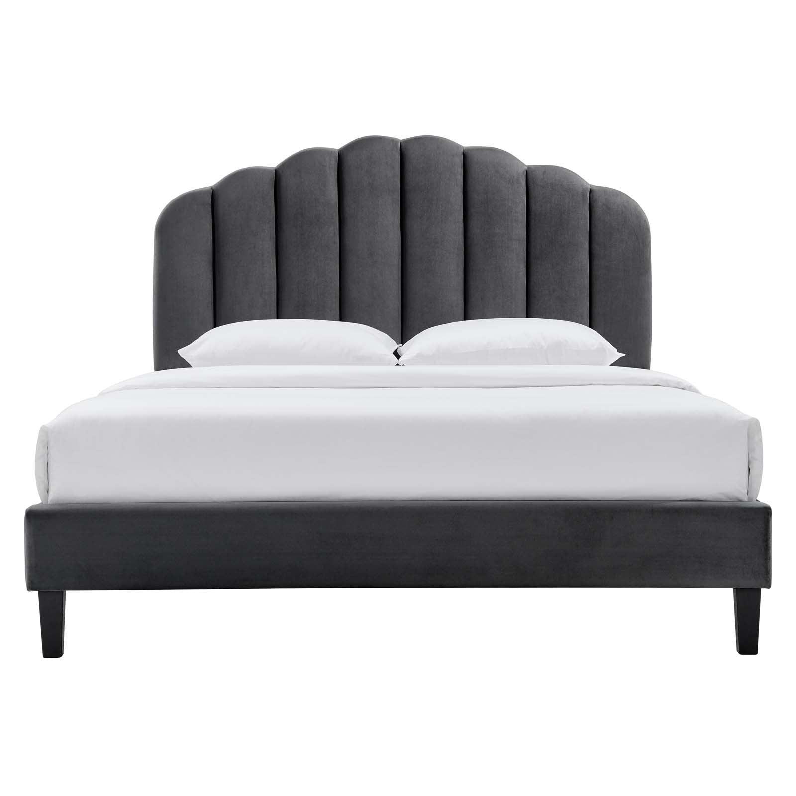 Daisy Performance Velvet Queen Platform Bed, MOD-6287 FredCo