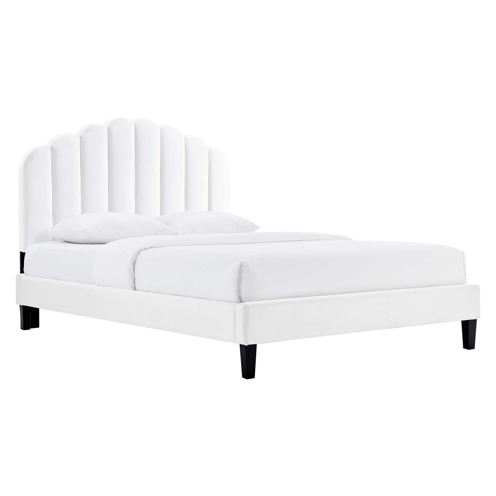 Daisy Performance Velvet Queen Platform Bed, MOD-6287 FredCo