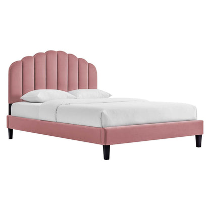 Daisy Performance Velvet Queen Platform Bed, MOD-6287 FredCo