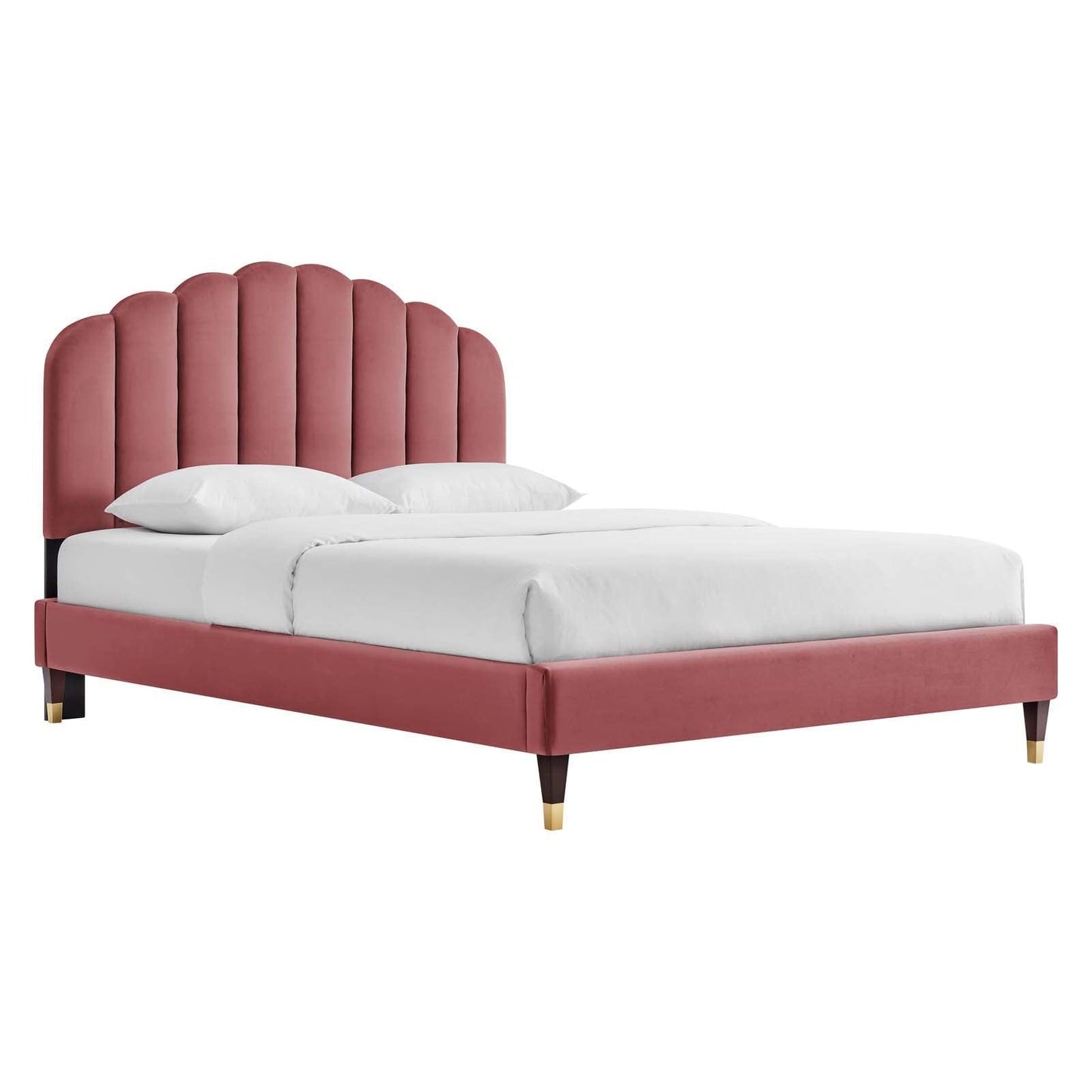 Daisy Performance Velvet Queen Platform Bed, MOD-6288 FredCo