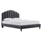 Daisy Performance Velvet Queen Platform Bed, MOD-6288 FredCo