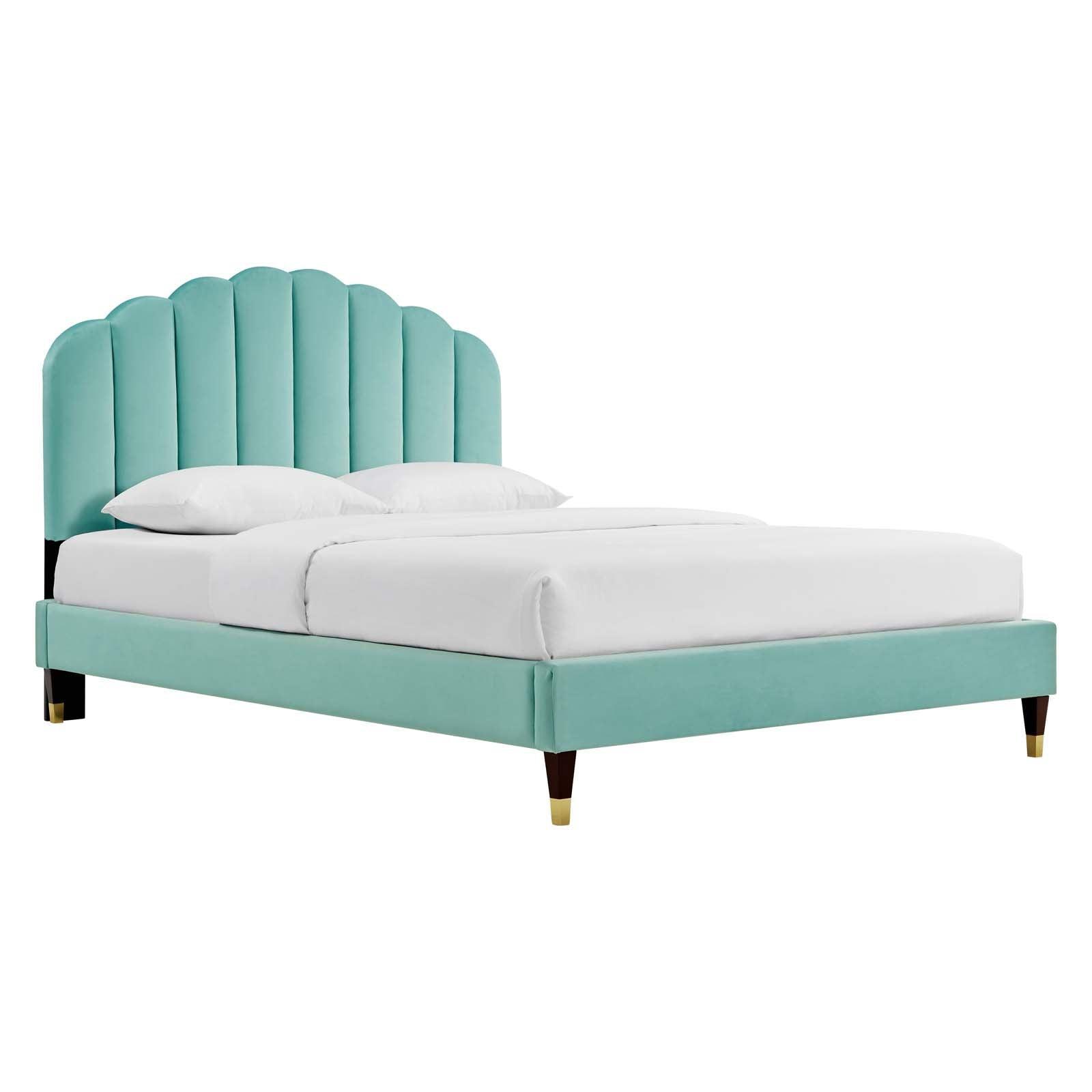Daisy Performance Velvet Queen Platform Bed, MOD-6288 FredCo