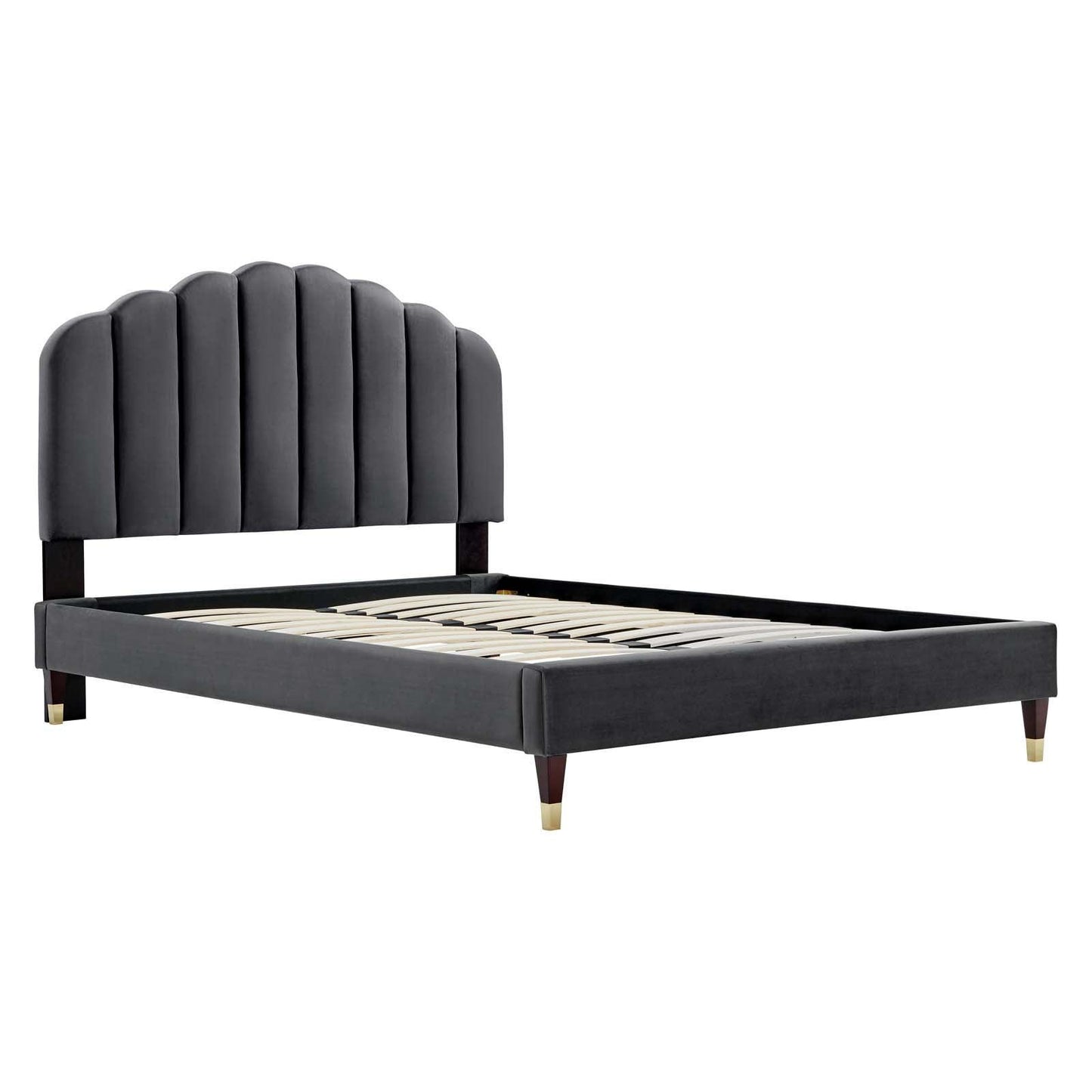 Daisy Performance Velvet Queen Platform Bed, MOD-6288 FredCo
