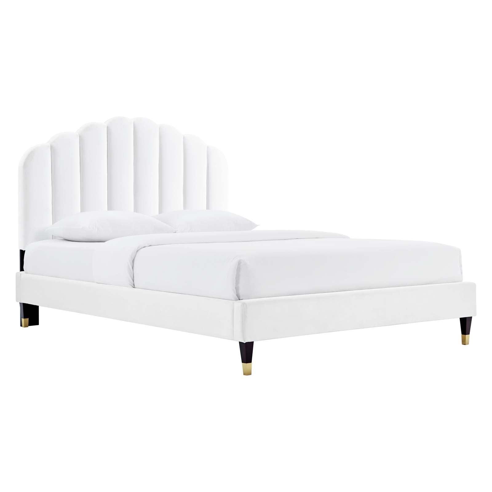 Daisy Performance Velvet Queen Platform Bed, MOD-6288 FredCo