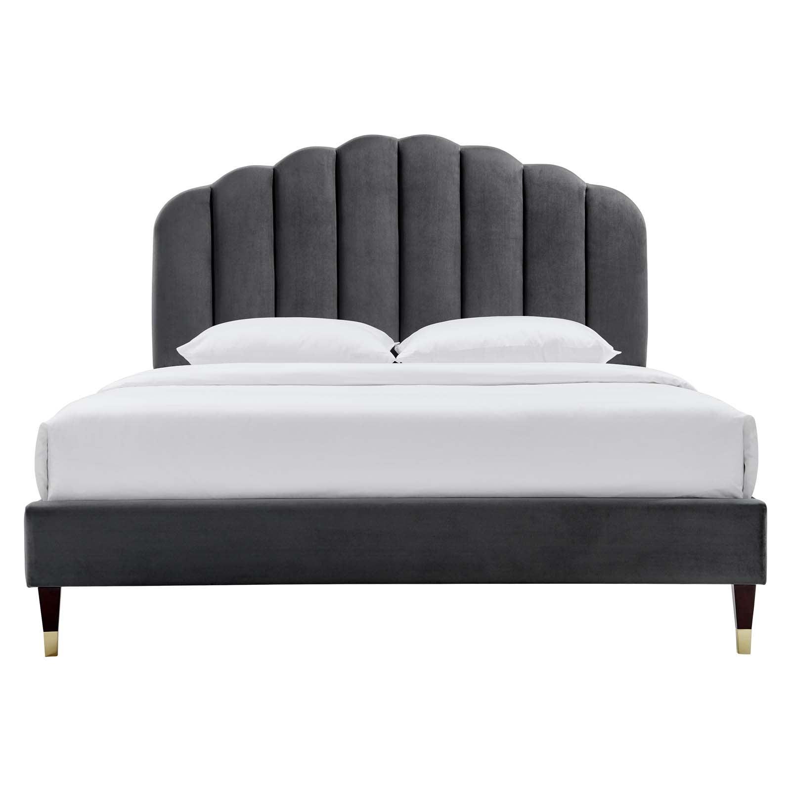 Daisy Performance Velvet Queen Platform Bed, MOD-6288 FredCo