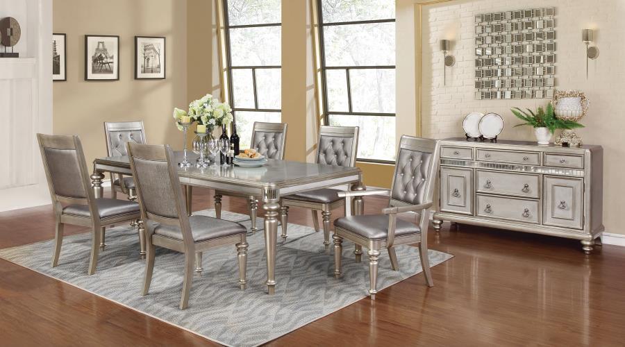 Danette Dining Room Set Metallic Platinum 106471-S7 Coaster FredCo