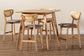 Dannell Mid-Century Modern Grey Fabric and Natural Oak Finished Wood 5-Piece Pub Set FredCo