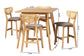 Dannell Mid-Century Modern Grey Fabric and Natural Oak Finished Wood 5-Piece Pub Set FredCo