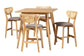 Dannell Mid-Century Modern Grey Fabric and Natural Oak Finished Wood 5-Piece Pub Set FredCo