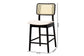 Dannon Mid-Century Modern Cream Fabric and Black Finished Wood 2-Piece Counter Stool Set FredCo