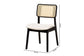 Dannon Mid-Century Modern Cream Fabric and Black Finished Wood 2-Piece Dining Chair Set FredCo