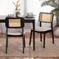 Dannon Mid-Century Modern Cream Fabric and Black Finished Wood 2-Piece Dining Chair Set FredCo