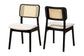Dannon Mid-Century Modern Cream Fabric and Black Finished Wood 2-Piece Dining Chair Set FredCo