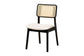 Dannon Mid-Century Modern Cream Fabric and Black Finished Wood 7-Piece Dining Set FredCo