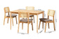 Dannon Mid-Century Modern Grey Fabric and Natural Oak Finished Wood 5-Piece Dining Set FredCo