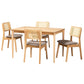 Dannon Mid-Century Modern Grey Fabric and Natural Oak Finished Wood 5-Piece Dining Set FredCo
