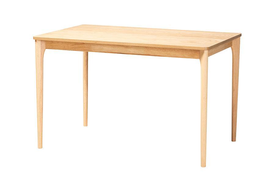 Dannon Mid-Century Modern Grey Fabric and Natural Oak Finished Wood 5-Piece Dining Set FredCo