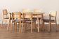 Dannon Mid-Century Modern Grey Fabric and Natural Oak Finished Wood 7-Piece Dining Set FredCo