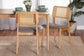Dannon Mid-Century Modern Grey Fabric and Ntural Oak Finished Wood 2-Piece Dining Chair Set FredCo