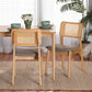 Dannon Mid-Century Modern Grey Fabric and Ntural Oak Finished Wood 2-Piece Dining Chair Set FredCo