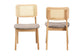 Dannon Mid-Century Modern Grey Fabric and Ntural Oak Finished Wood 2-Piece Dining Chair Set FredCo